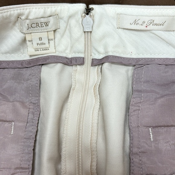 J. CREW No. 2 Pencil skirt in bi-stretch cotton blend size 8 beige - Picture 5 of 7